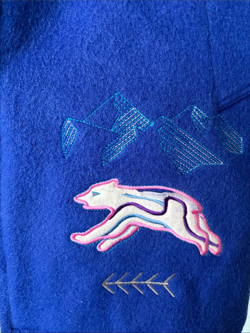 Vintage Kelsey Trail Pure Virgin Wool Polar Bear Appliqué Fur-Trim Hooded Parka - Picture 4 of 13